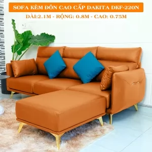 Sofa Kèm Đôn Cao Cấp DAKITA DKF-220N - Màu Nâu