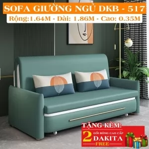 Ghế Sofa Giường DAKITA DKB-517 Có hộc tủ - Vải PU- Giường Ngủ Thông Minh Gấp Thành Sofa [BÁN CHẠY SỐ 1]