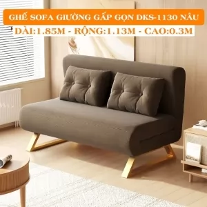 [Rộng 113cm] Ghế Sofa Giường Đa Năng DAKITA DKS-1130 Nâu. [Chất Liệu Vải Nhung - Khung Thép Chịu Tải 400kg]