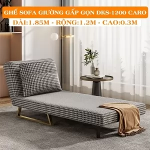 [Rộng 120cm]Ghế Sofa Giường Đa Năng DAKITA DKS-1200 Caro. [Chất Liệu Vải Nhung - Khung Thép Chịu Tải 400kg]