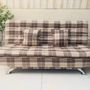 [NHÌN LÀ THÍCH] SOFA BED GIƯỜNG ĐA NĂNG DAKITA MÀU NÂU SỌC CARO DKF-120 [RẤT MỀM VÀ ÊM]