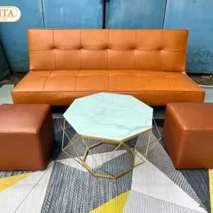 SOFA BED DAKITA MÀU CAM SIMILI  [HÀNG CAO CẤP- ĐỔI MỚI 90 NGÀY - ]