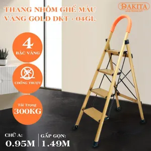 [SƠN TĨNH ĐIỆN 3 LỚP] Thang nhôm ghế DAKITA DKT-04GL – Chữ A 0.95m [NHẸ - DỄ XÀI]