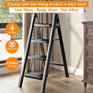 [4 BẬC - BẬC THANG TO] Thang Ghế Đa Năng DAKITA DKT-04S – Chữ A 0.94m 