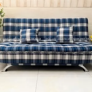 [THỜI TRANG - PHONG CÁCH] SOFA BED + GIƯỜNG ĐA NĂNG DAKITA SỌC CARO XANH DKF-120