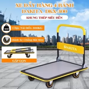 Xe Đẩy Hàng 4 Bánh DAKITA DKX-300 Tải 300Kg [KHUNG THÉP SIÊU BỀN]